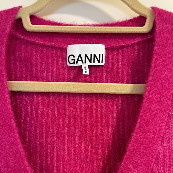 Ganni pink cropped sweater alpaca wool - Picture 2 of 5